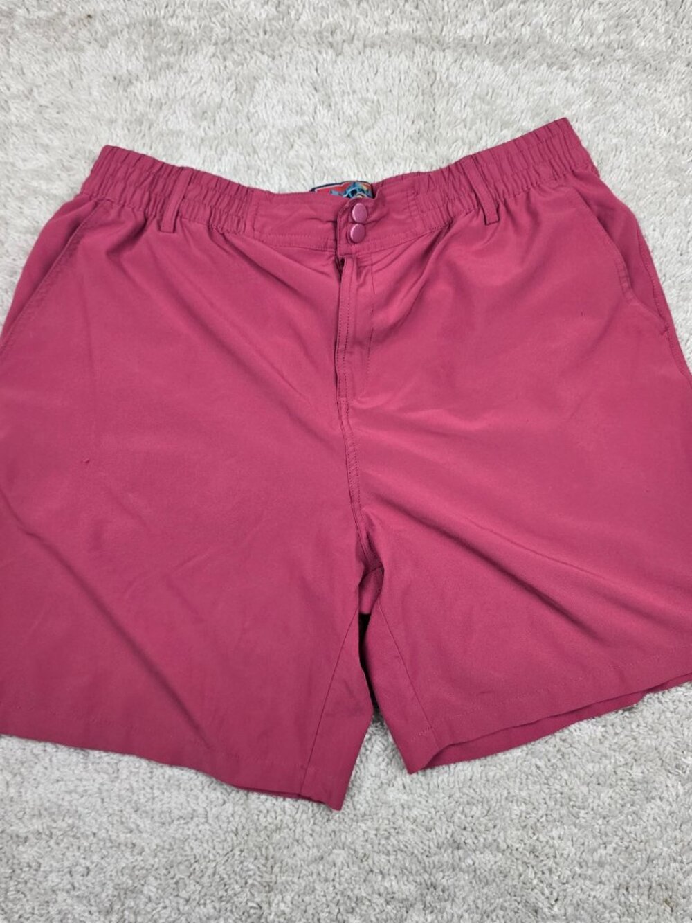 Burlebo Shorts Mens Size XL Red 32x8 Elastic Waist Fishing Golf USA Active Gym